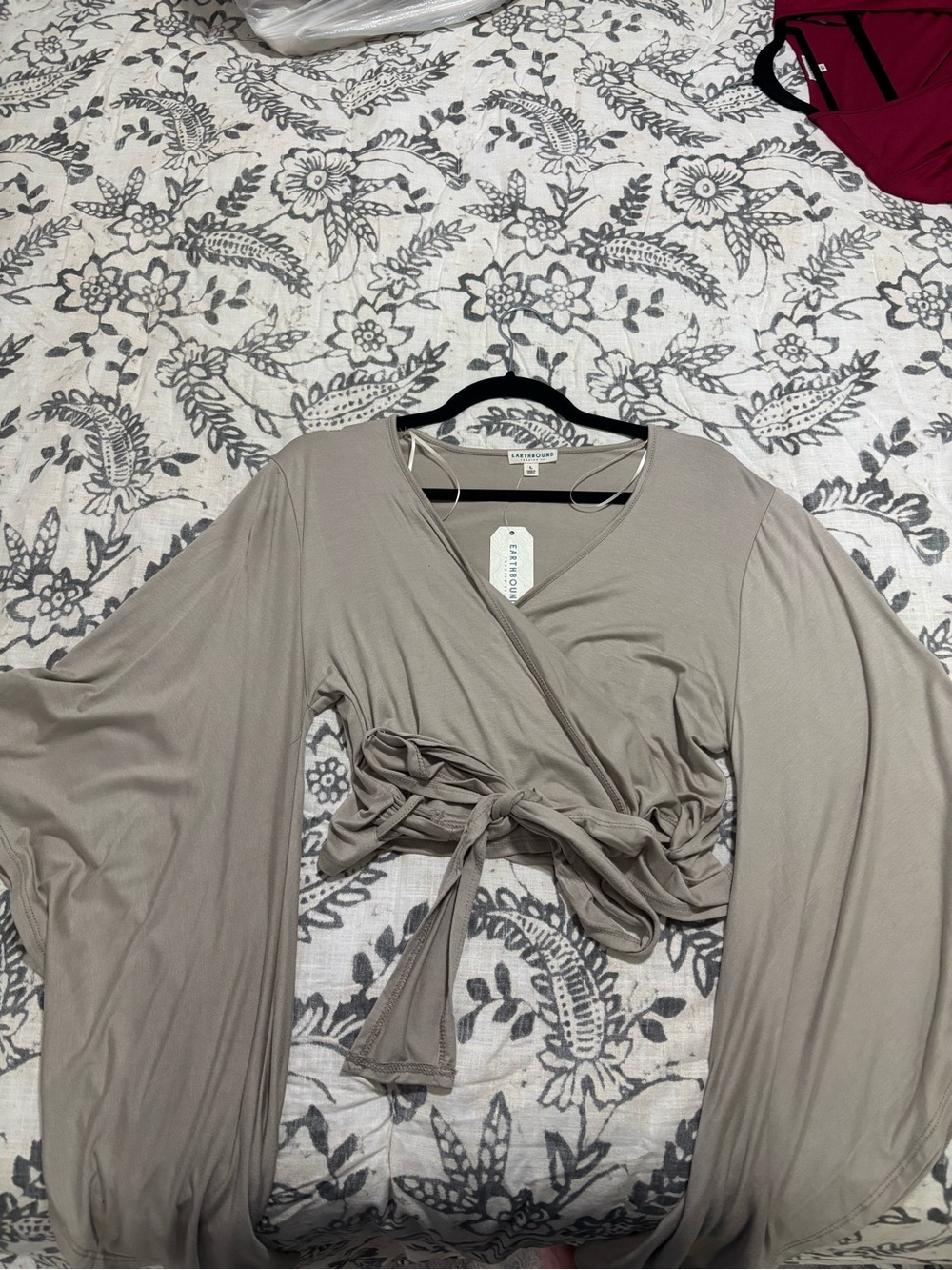 EARTHBOUND Neutral Taupe Blouse
